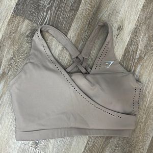Gymshark Laser Cut Sports Bra - Taupe, Small